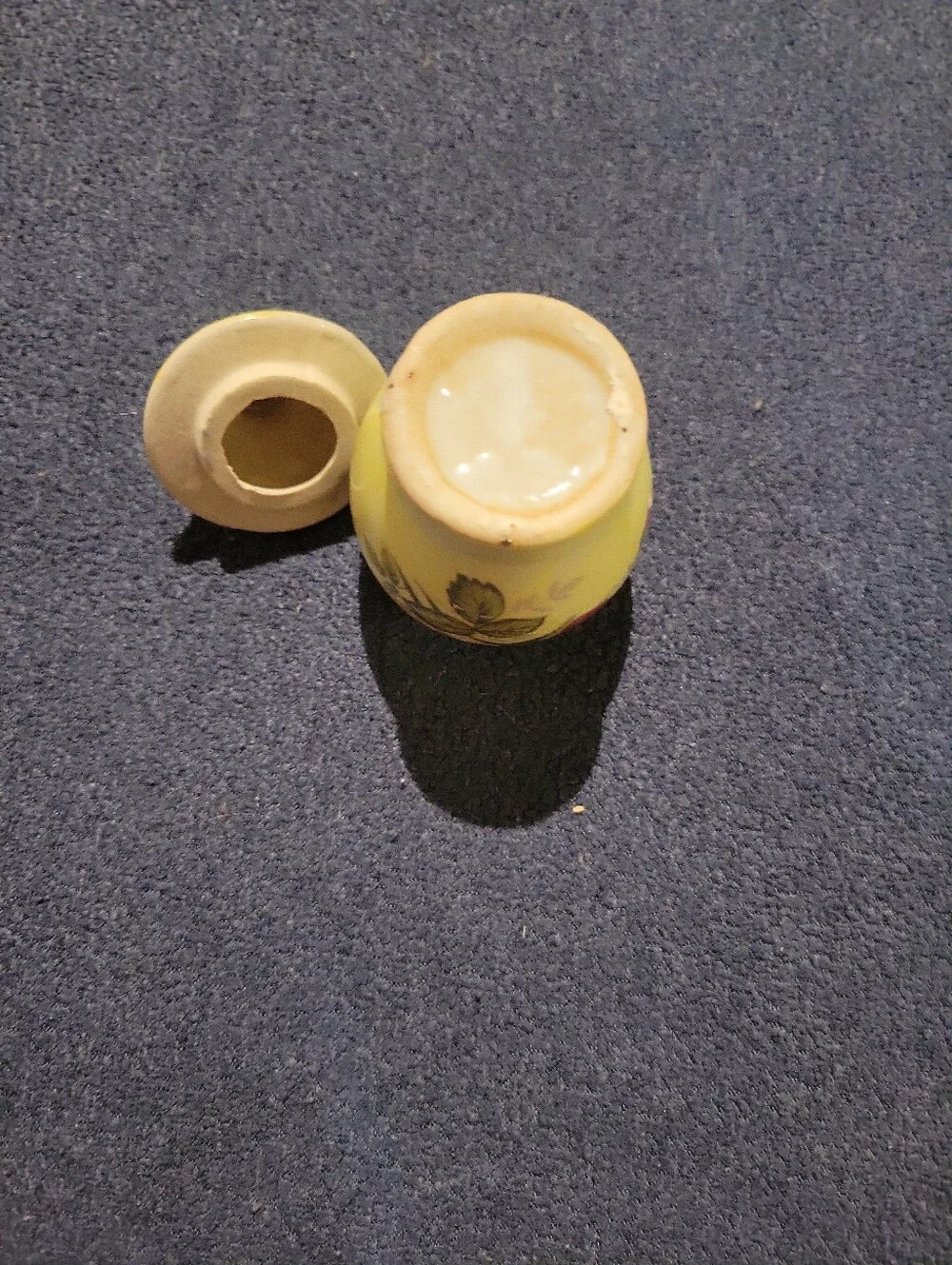 Vintage Yellow Floral Porcelain Ginger Jar